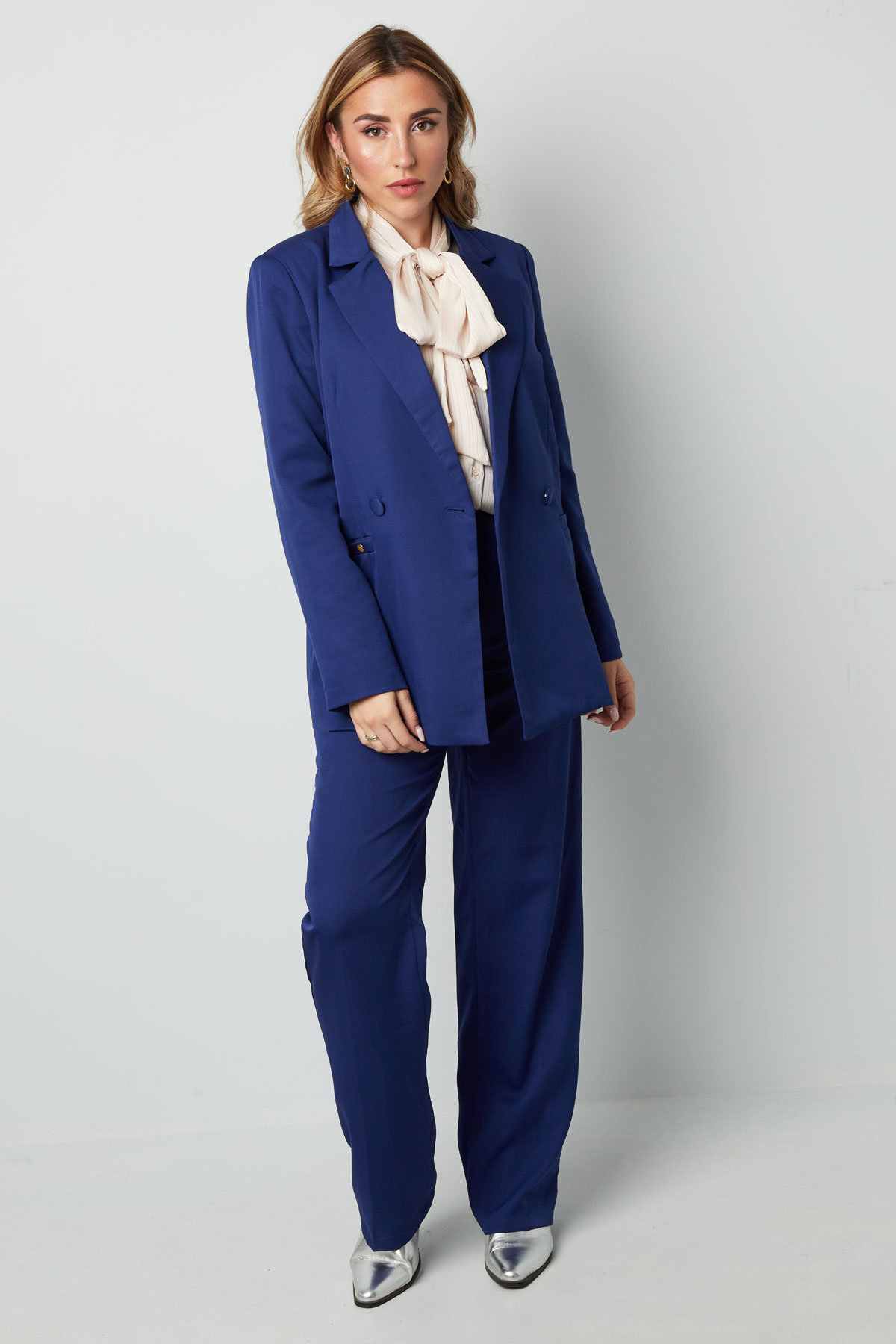 Blazer basique uni sable M